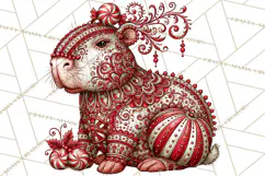 Whimsical Peppermint Animal PNG Christmas Clipart Product Image 3