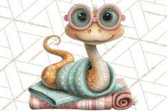 Cute Snake Clipart Pastel Reptile PNG Product Image 2