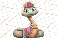 Cute Snake Clipart Pastel Reptile PNG Product Image 3