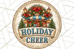 Mid Century Christmas Vintage Signs | Round Door Sign Design Product Image 3
