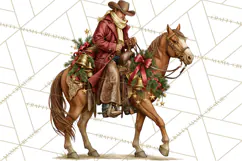 Western Christmas Clipart PNG, Cowboy Christmas, Rustic Product Image 4