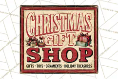 Vintage Christmas Signs Clipart PNG Product Image 4