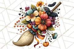 Halloween Floral Clipart PNG Spooky Flowers Images Product Image 4