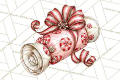 Peppermint Christmas Treasures Clipart PNG, Candy Cane Product Image 4