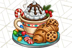 Cocoa Christmas Clipart, Chocolate Coffee Holiday PNG Product Image 3
