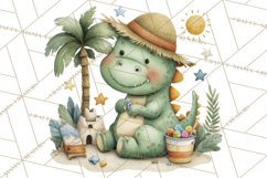 Cute Summer Dinosaur Clipart Sweet Treat Dino PNG Product Image 3