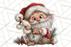 Santa Christmas Clipart, Cute Whimsical Santa PNG, Christmas Product Image 4