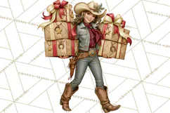 Western Christmas Clipart PNG, Cowboy Christmas, Rustic Product Image 5