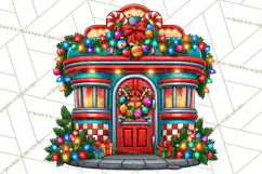 Christmas Retro Diner Clipart PNG 1950s Holiday Food & Decor Product Image 3