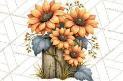 Inspirational Farmhouse Sunflower Clipart PNG Product Image 5