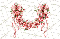 Peppermint Christmas Treasures Clipart PNG, Candy Cane Product Image 5