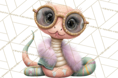 Cute Snake Clipart Pastel Reptile PNG Product Image 4