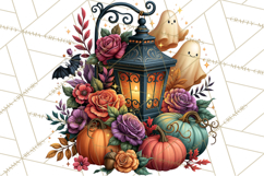 Halloween Floral Clipart PNG Spooky Flowers Images Product Image 5