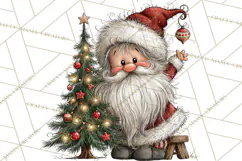 Santa Christmas Clipart, Cute Whimsical Santa PNG, Christmas Product Image 5