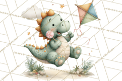 Cute Summer Dinosaur Clipart Sweet Treat Dino PNG Product Image 4