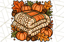 Cozy Fall Clipart PNG Autumn Harvest Illustrations Product Image 2