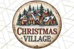Mid Century Christmas Vintage Signs | Round Door Sign Design Product Image 4