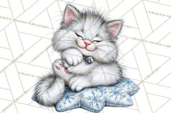 Christmas Cat Clipart PNG, Funny Kitten Christmas Product Image 5