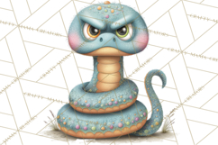 Cute Snake Clipart Pastel Reptile PNG Product Image 5