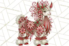 Whimsical Peppermint Animal PNG Christmas Clipart Product Image 2