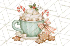 Christmas Mouse Clipart, Pastel Holiday Mice PNG, Nursery Product Image 2