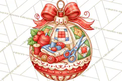 Multi Themed Christmas Ornament Clipart PNG Product Image 2