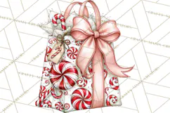 Peppermint Christmas Treasures Clipart PNG, Candy Cane Product Image 2