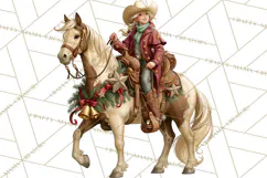 Western Christmas Clipart PNG, Cowboy Christmas, Rustic Product Image 2