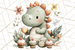 Cute Summer Dinosaur Clipart Sweet Treat Dino PNG Product Image 5