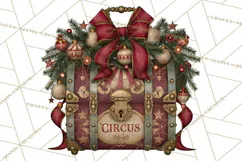 Christmas Circus Clipart, Vintage Christmas Circus PNG Product Image 3