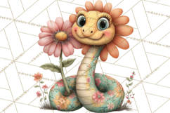 Cute Snake Clipart Pastel Reptile PNG Product Image 2