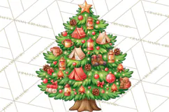 Multi Themed Christmas Trees Clipart PNG Product Image 3