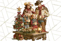 Western Christmas Clipart PNG, Cowboy Christmas, Rustic Product Image 3