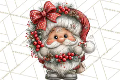 Santa Christmas Clipart, Cute Whimsical Santa PNG, Christmas Product Image 3