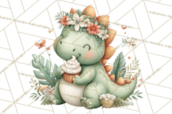 Cute Summer Dinosaur Clipart Sweet Treat Dino PNG Product Image 2