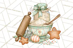 Christmas Mouse Clipart, Pastel Holiday Mice PNG, Nursery Product Image 3