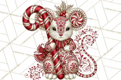 Whimsical Peppermint Animal PNG Christmas Clipart Product Image 3