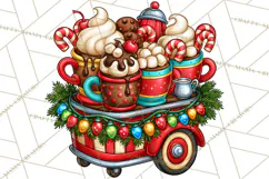 Cocoa Christmas Clipart, Chocolate Coffee Holiday PNG Product Image 4