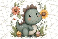 Cute Summer Dinosaur Clipart Sweet Treat Dino PNG Product Image 3