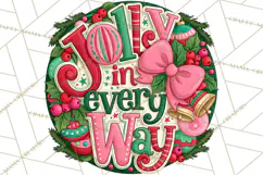 Whimsical Christmas Door Sign Clipart PNG, Merry and Bright Product Image 4
