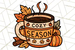Cozy Fall Clipart PNG Autumn Harvest Illustrations Product Image 4