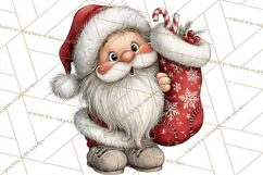 Santa Christmas Clipart, Cute Whimsical Santa PNG, Christmas Product Image 4