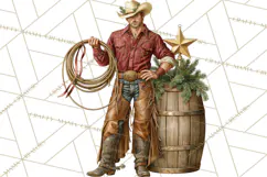 Western Christmas Clipart PNG, Cowboy Christmas, Rustic Product Image 4