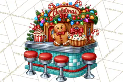 Christmas Retro Diner Clipart PNG 1950s Holiday Food & Decor Product Image 2