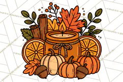 Cozy Fall Clipart PNG Autumn Harvest Illustrations Product Image 3