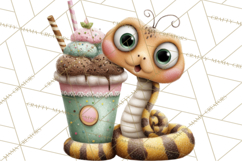 Cute Snake Clipart Pastel Reptile PNG Product Image 2