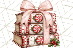 Peppermint Christmas Treasures Clipart PNG, Candy Cane Product Image 3