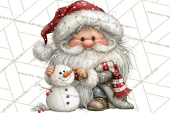 Santa Christmas Clipart, Cute Whimsical Santa PNG, Christmas Product Image 3