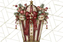 Christmas Circus Clipart, Vintage Christmas Circus PNG Product Image 5