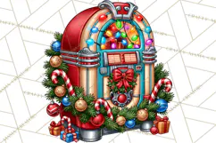 Christmas Retro Diner Clipart PNG 1950s Holiday Food & Decor Product Image 5